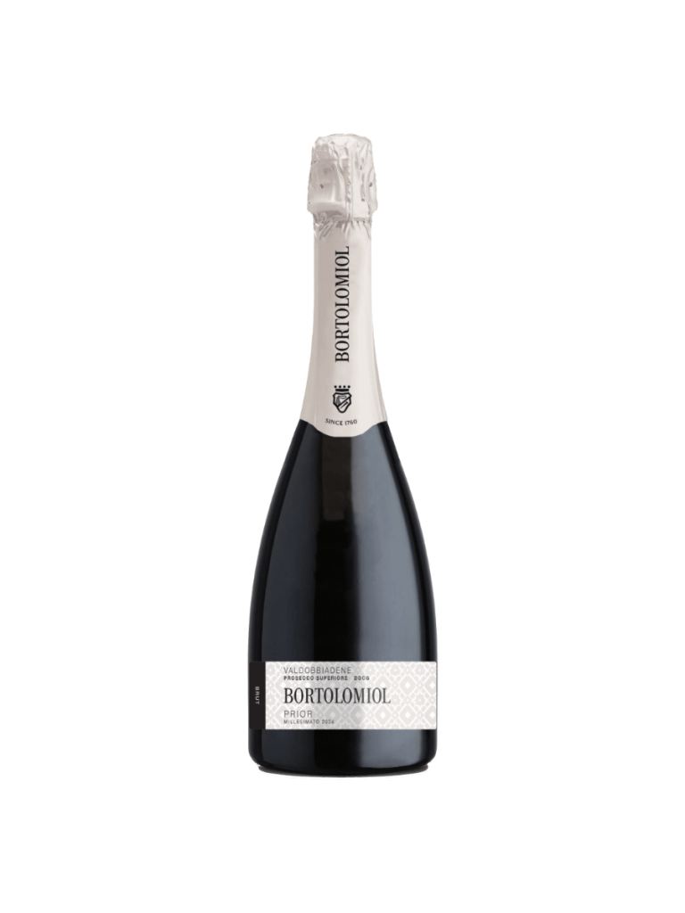 Bottiglia di Bortolomiol Valdobbiadene Prosecco Superiore Prior Millesimato 2024