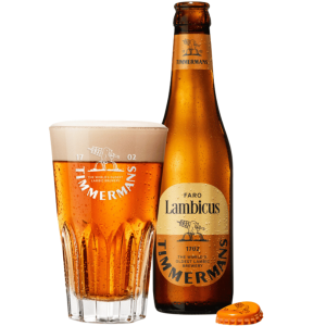 Faro Lambicus Timmermans. Bottiglia e bicchiere
