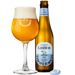 Blanche Lambicus Timmermans. Bottiglia e bicchiere