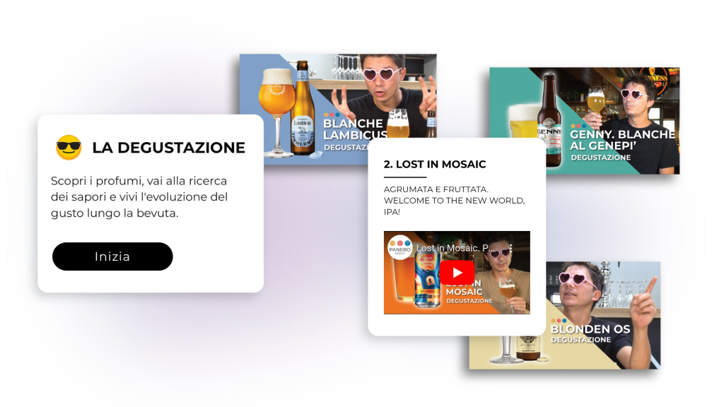 infografica che illustra il percorso digitale di scoperta della degustazione delle birre selezionate nella degustazione guidata