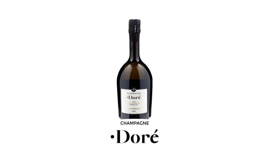 Bottiglia di Champagne Blanc des Blancs prodotto dalla cantina Champagne Dorè